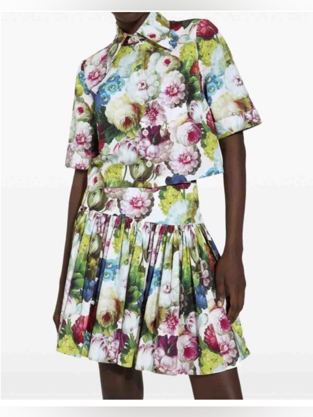 Dolce & Gabana ✨ Matching Set ✨ Nocturnal floral print top and skirt LIKE NEW - Picture 12 of 17